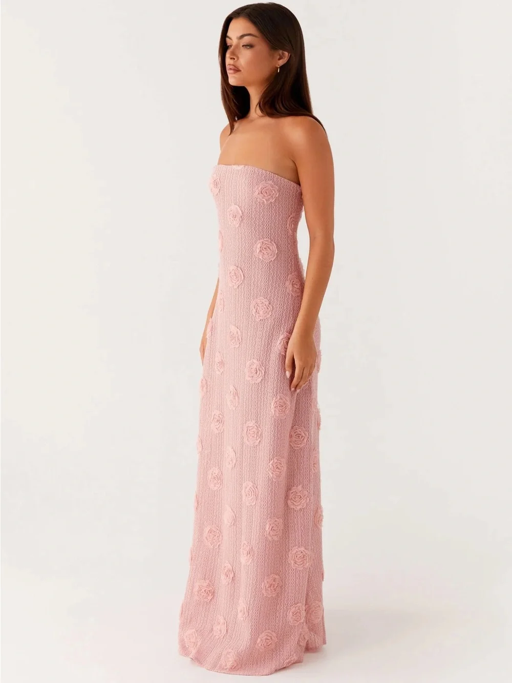 Peppermayo pink mesh 3D rose maxi dress - Picture 3 of 8